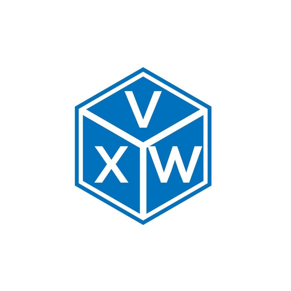 création de logo de lettre vxw sur fond noir. concept de logo de lettre initiales créatives vxw. conception de lettre vxw. vecteur