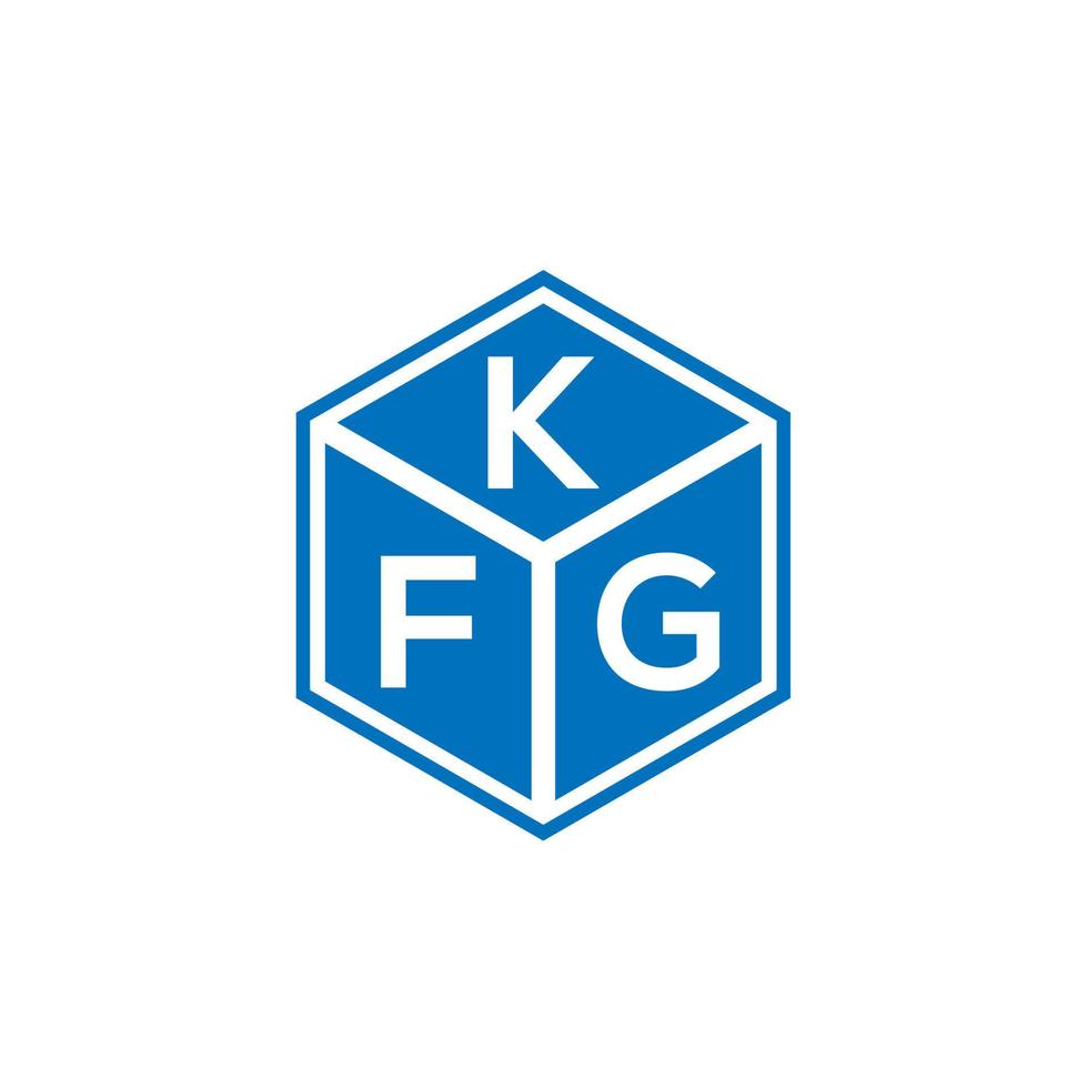 création de logo de lettre kfg sur fond noir. concept de logo de lettre initiales créatives kfg. conception de lettre kfg. vecteur