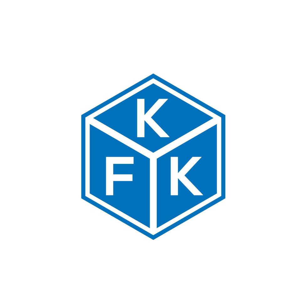 création de logo de lettre kfk sur fond noir. concept de logo de lettre initiales créatives kfk. conception de lettre kfk. vecteur