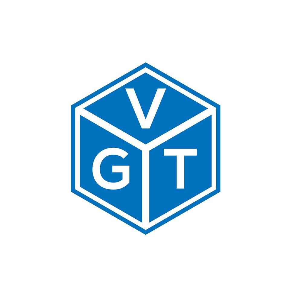 création de logo de lettre vgt sur fond noir. concept de logo de lettre initiales créatives vgt. conception de lettre vgt. vecteur