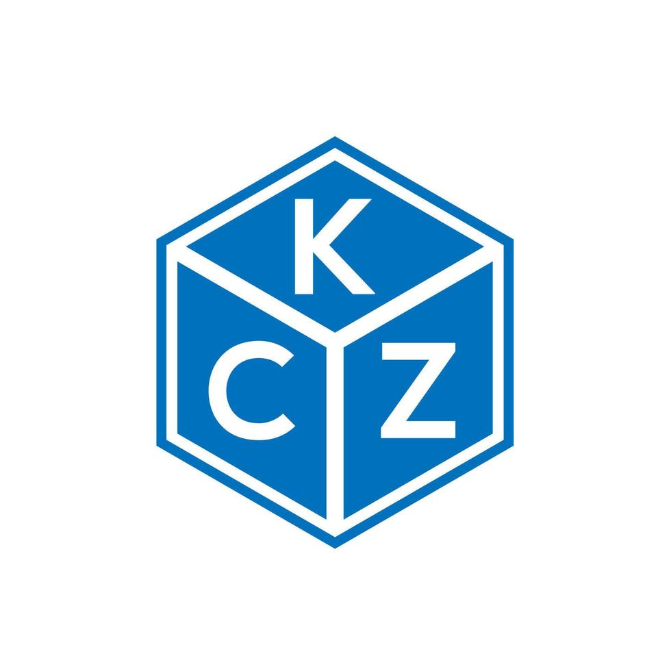 création de logo de lettre kcz sur fond noir. concept de logo de lettre initiales créatives kcz. conception de lettre kcz. vecteur