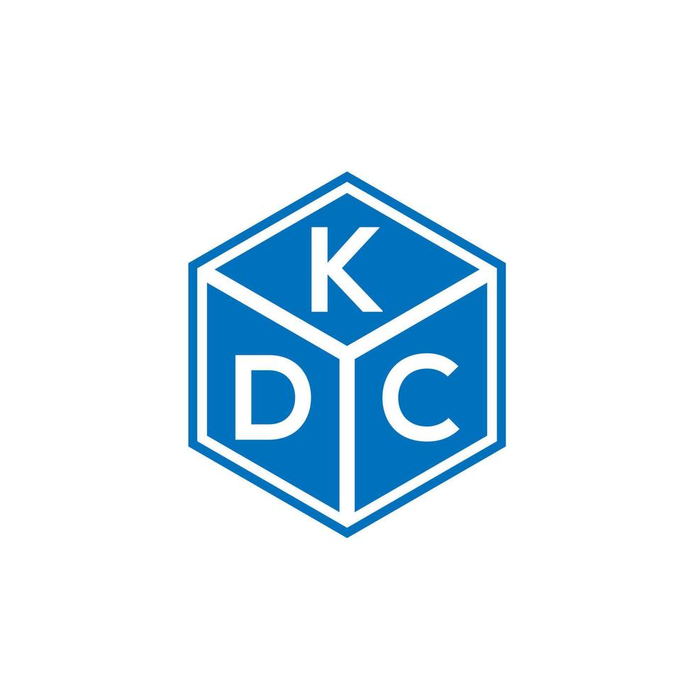 création de logo de lettre kdc sur fond noir. concept de logo de lettre initiales créatives kdc. conception de lettre kdc. vecteur