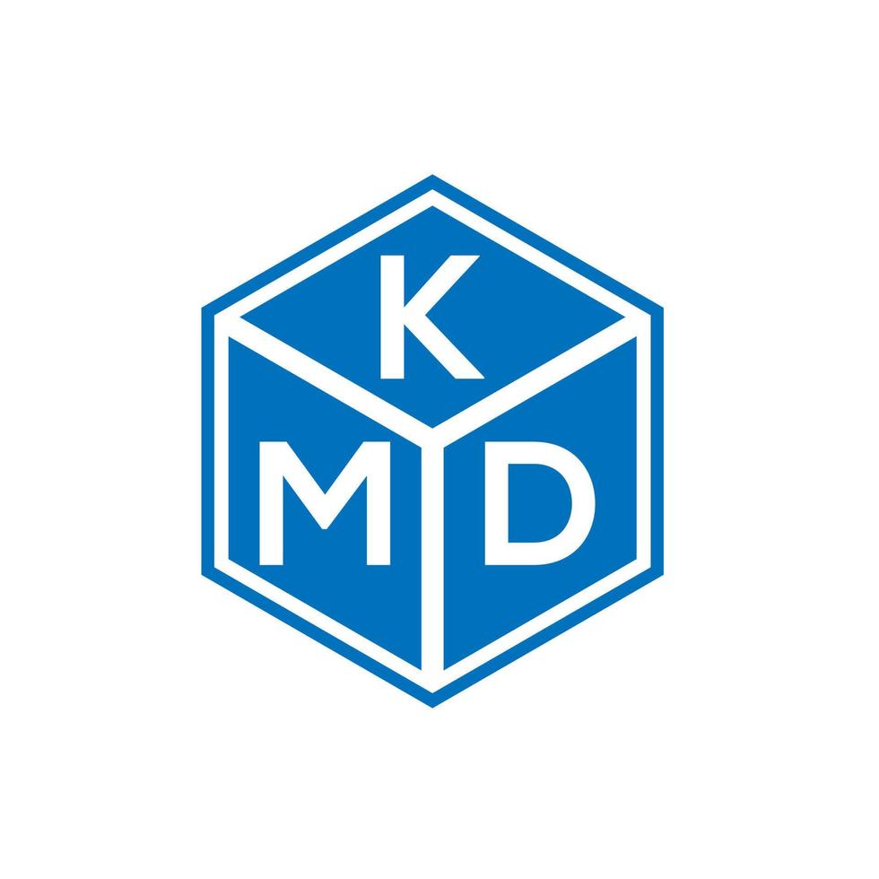 création de logo de lettre kmd sur fond noir. concept de logo de lettre initiales créatives kmd. conception de lettre kmd. vecteur