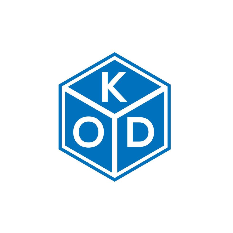 création de logo de lettre kod sur fond noir. concept de logo de lettre initiales créatives kod. conception de lettre kod. vecteur