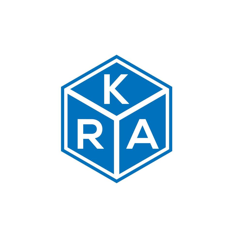 création de logo de lettre kra sur fond noir. concept de logo de lettre initiales créatives kra. conception de lettre kra. vecteur