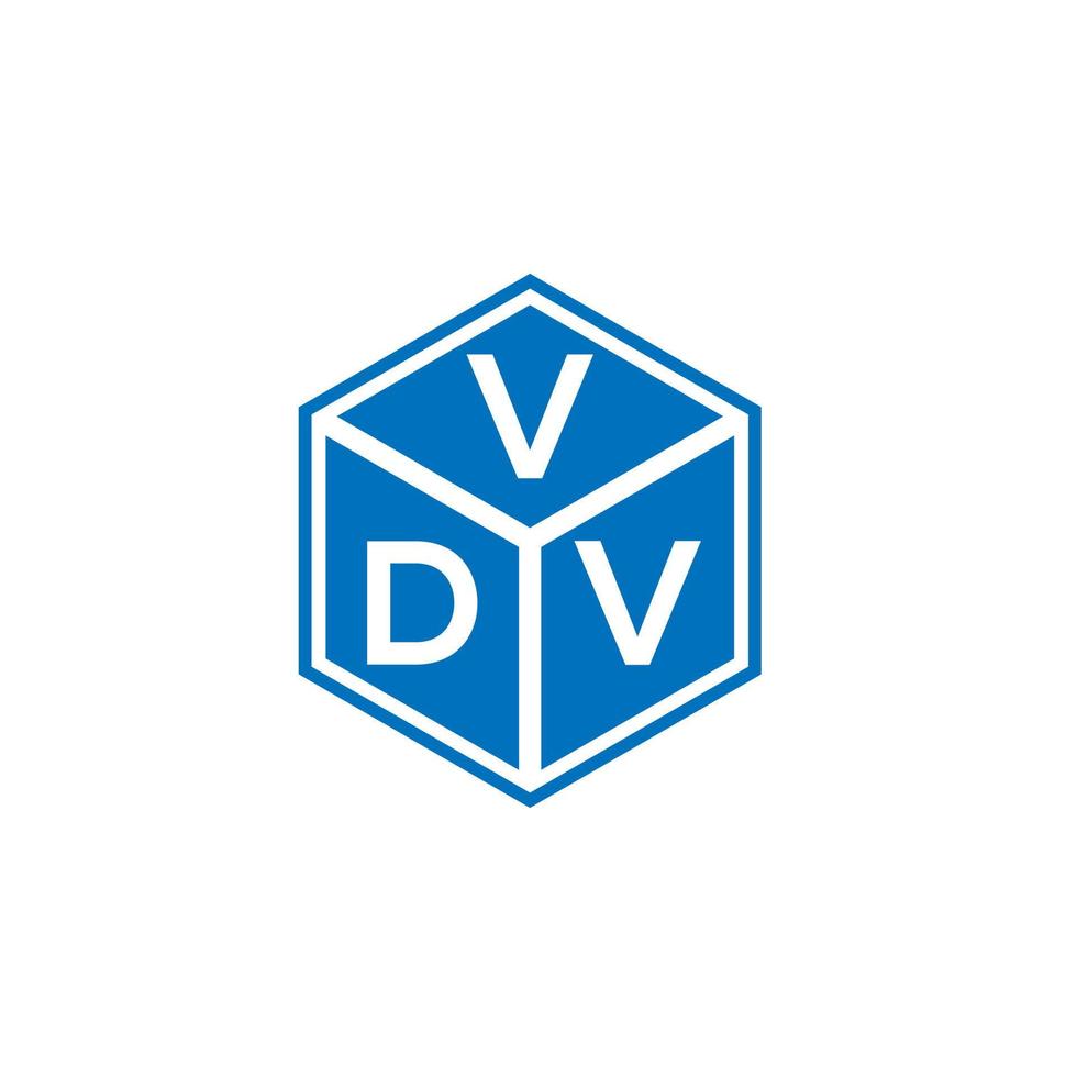 création de logo de lettre vdv sur fond noir. concept de logo de lettre initiales créatives vdv. conception de lettre vdv. vecteur