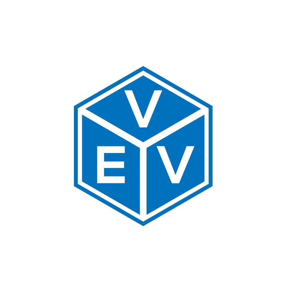 création de logo de lettre vev sur fond noir. concept de logo de lettre initiales créatives vev. conception de lettre vev. vecteur