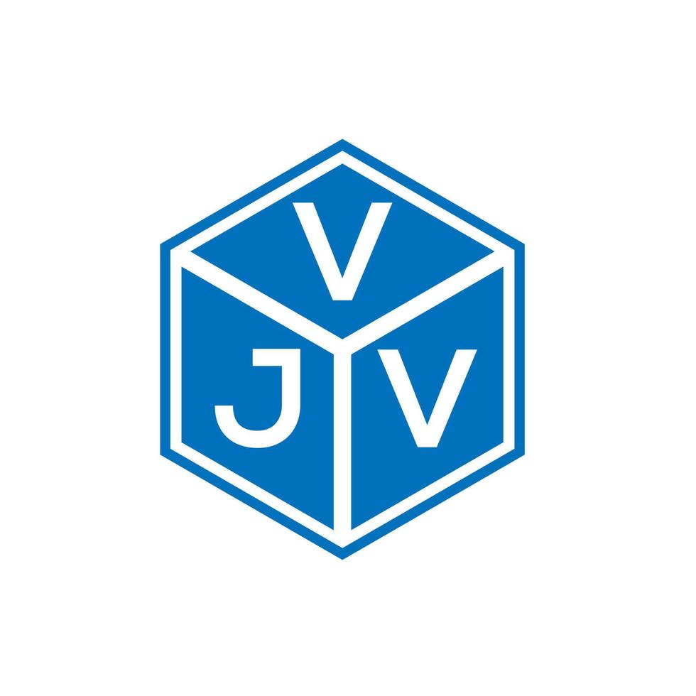 création de logo de lettre vjv sur fond noir. concept de logo de lettre initiales créatives vjv. conception de lettre vjv. vecteur