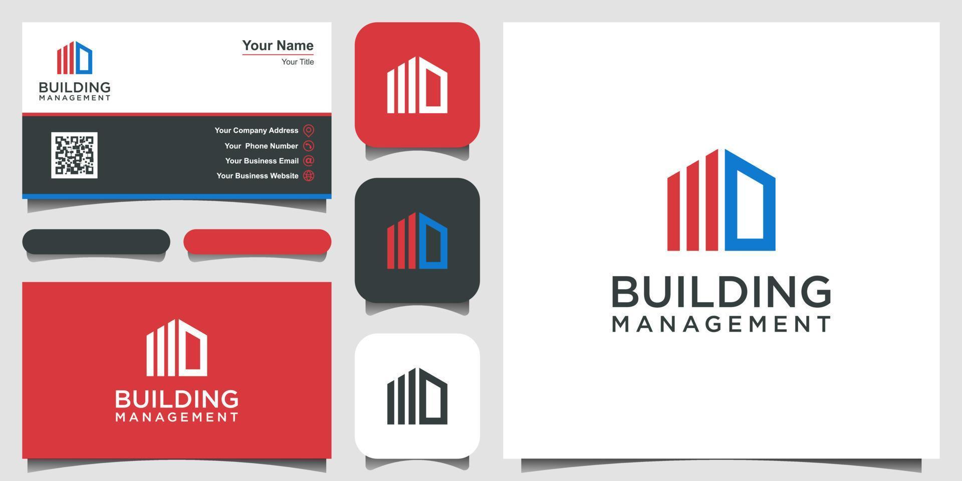 illustration vectorielle de modèle de logo de finance de bâtiment d'entreprise. création de logo, icône et carte de visite vecteur