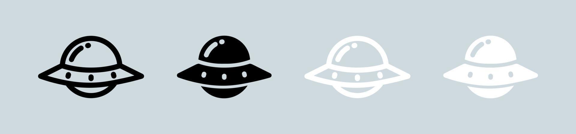 icône ufo en noir et blanc. vaisseau spatial extraterrestre signe illustration vectorielle. vecteur