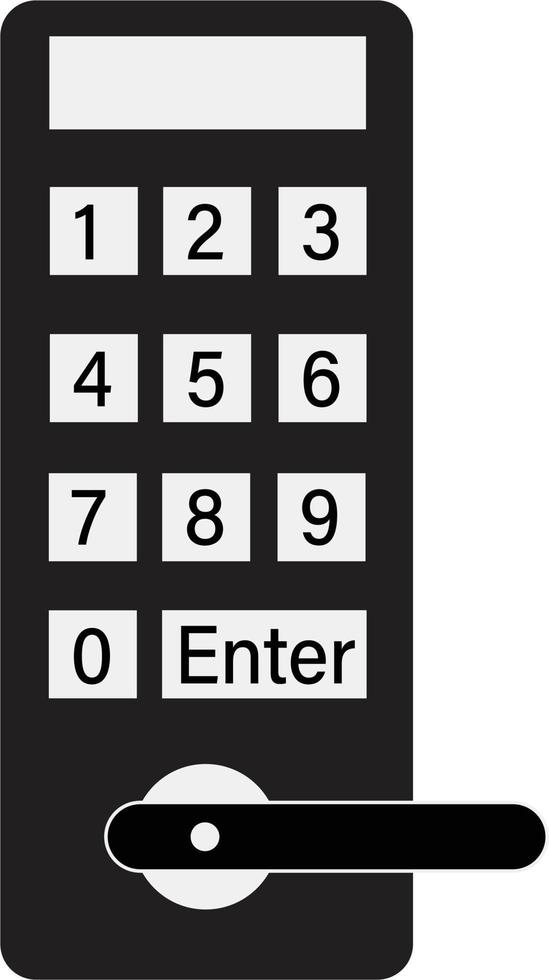 icône de serrure de porte numérique. icône de verrouillage intelligent. symbole de serrure de porte numérique. signe de verrouillage intelligent. vecteur