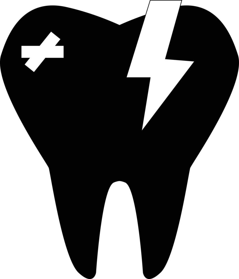 icône de dent malade. signe sain des dents. symbole de la dentisterie. signe de dent malade. vecteur