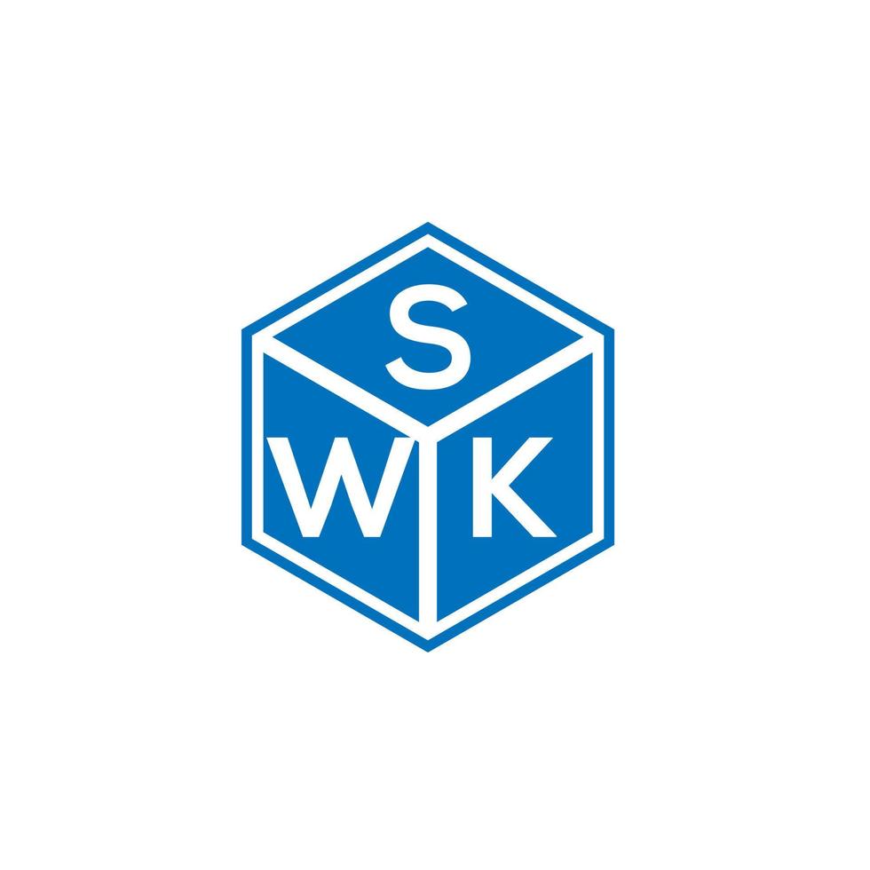 création de logo de lettre swk sur fond noir. concept de logo de lettre initiales créatives swk. conception de lettre swk. vecteur