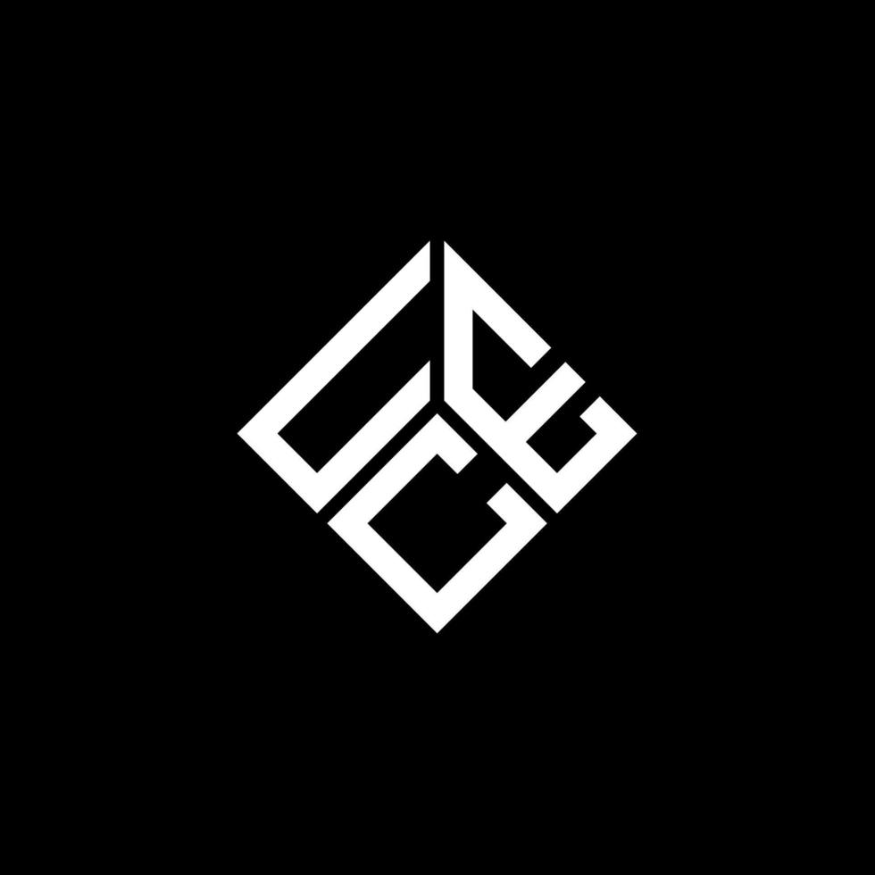 création de logo de lettre uce sur fond noir. concept de logo de lettre initiales créatives uce. conception de lettre uce. vecteur