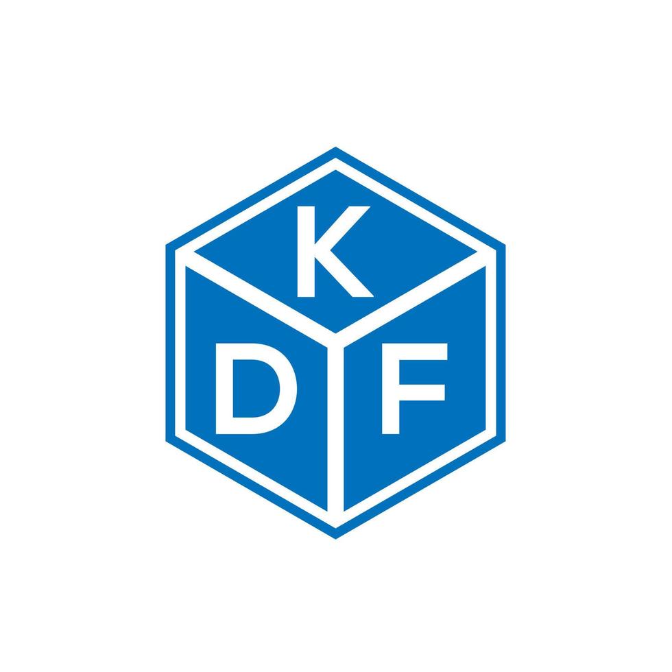 création de logo de lettre kdf sur fond noir. concept de logo de lettre initiales créatives kdf. conception de lettre kdf. vecteur