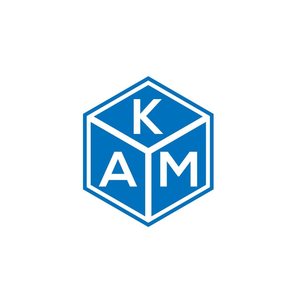 création de logo de lettre kam sur fond noir. kam concept de logo de lettre initiales créatives. conception de lettre kam. vecteur