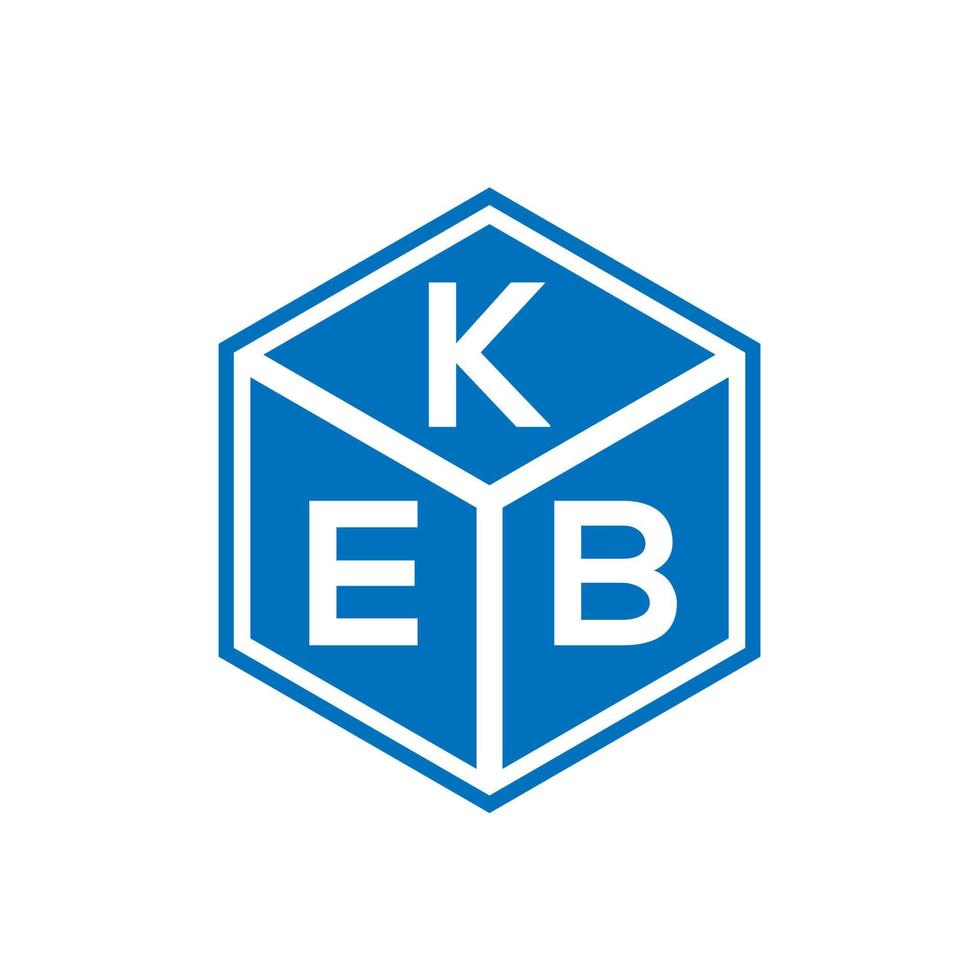 création de logo de lettre keb sur fond noir. concept de logo de lettre initiales créatives keb. conception de lettre keb. vecteur