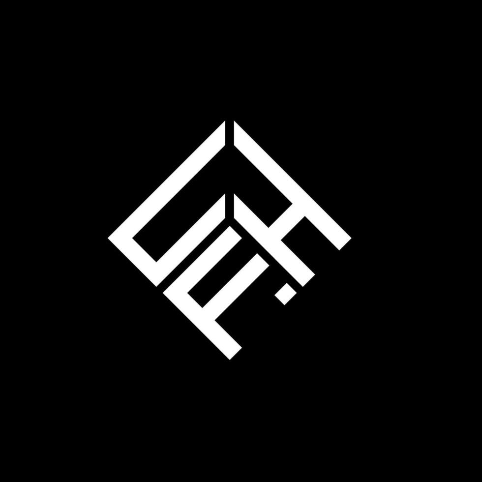 création de logo de lettre ufh sur fond noir. concept de logo de lettre initiales créatives ufh. conception de lettre ufh. vecteur