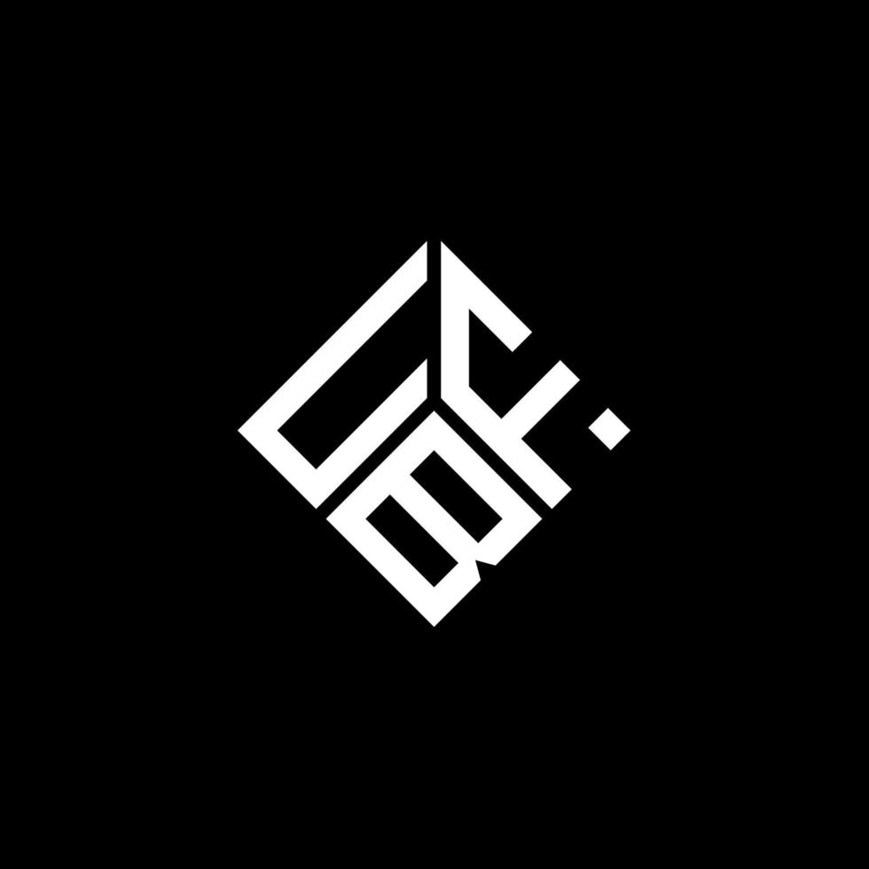 création de logo de lettre ubf sur fond noir. concept de logo de lettre initiales créatives ubf. conception de lettre ubf. vecteur