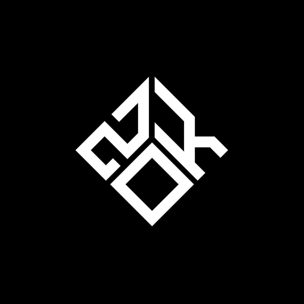création de logo de lettre zok sur fond noir. concept de logo de lettre initiales créatives zok. conception de lettre zok. vecteur
