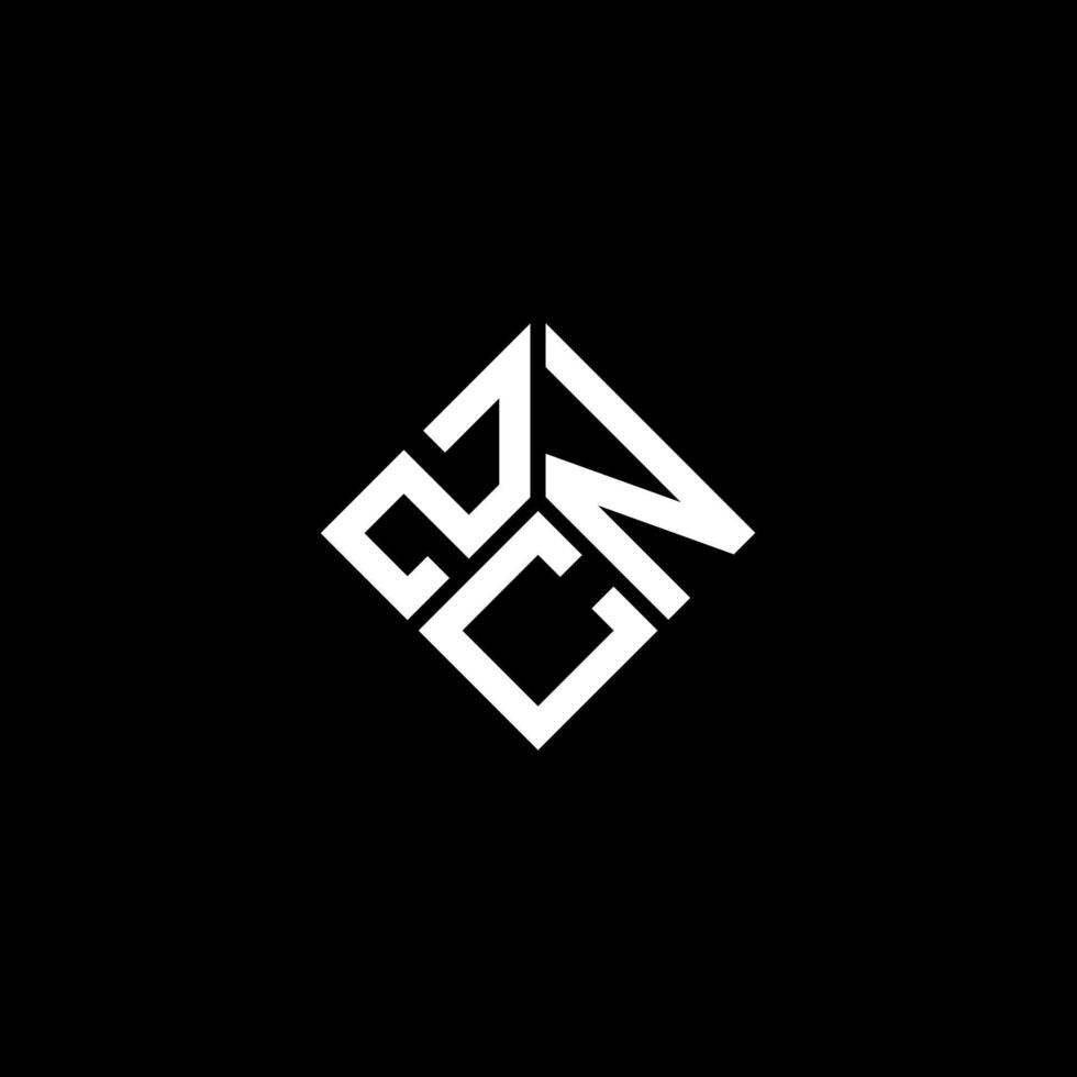 création de logo de lettre zcn sur fond noir. concept de logo de lettre initiales créatives zcn. conception de lettre zcn. vecteur