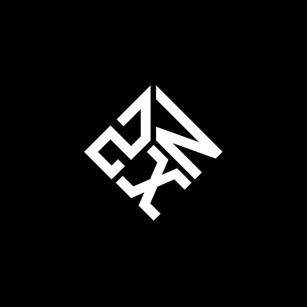 création de logo de lettre zxn sur fond noir. concept de logo de lettre initiales créatives zxn. conception de lettre zxn. vecteur