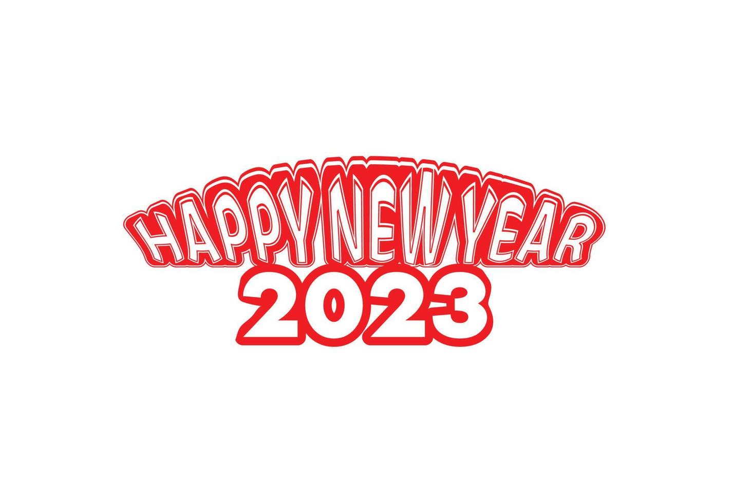 bonne année 2023 logo, bannière, modèle de conception de t-shirt vecteur