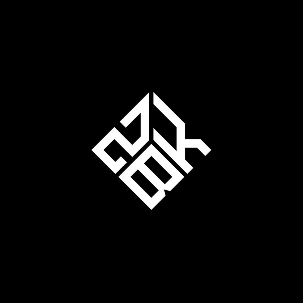 création de logo de lettre zbk sur fond noir. concept de logo de lettre initiales créatives zbk. conception de lettre zbk. vecteur