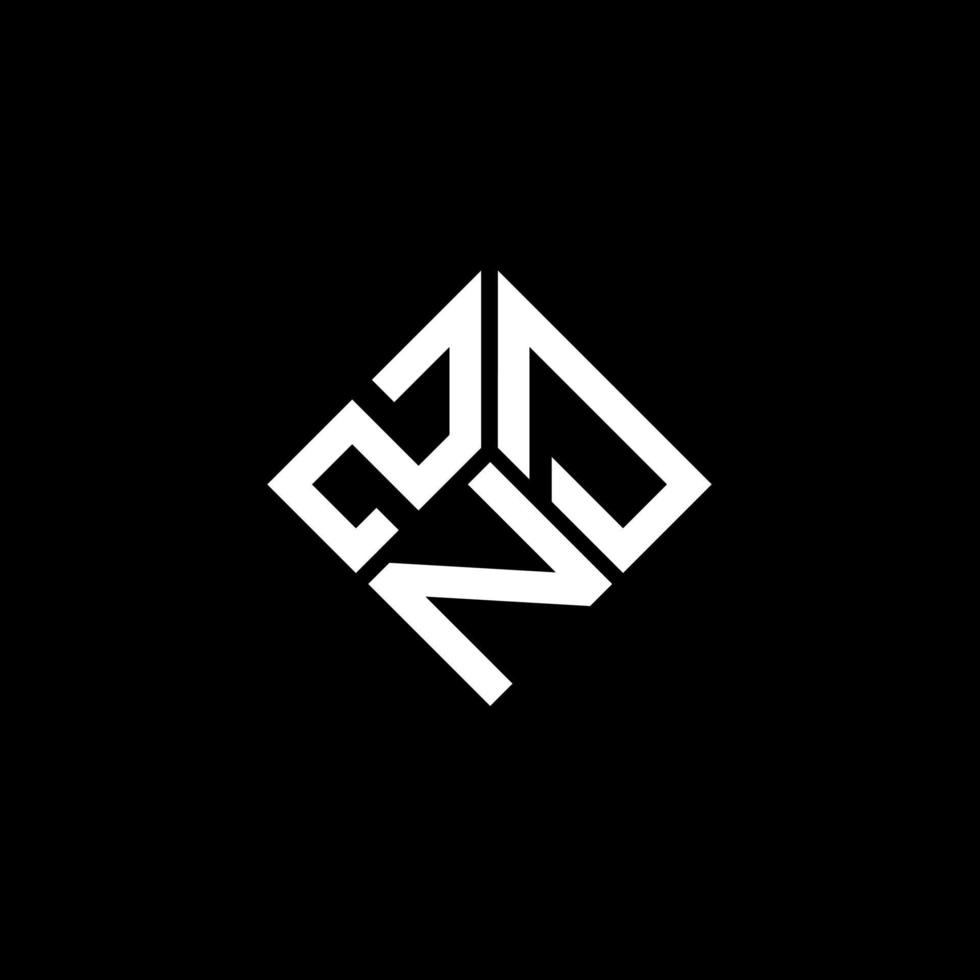 création de logo de lettre znd sur fond noir. concept de logo de lettre initiales créatives znd. conception de lettre znd. vecteur