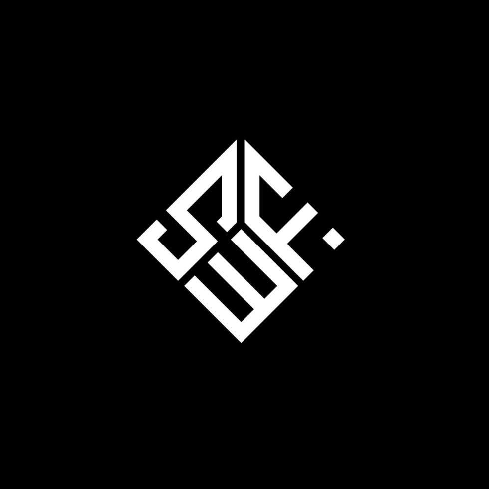création de logo de lettre swf sur fond noir. concept de logo de lettre initiales créatives swf. conception de lettre swf. vecteur