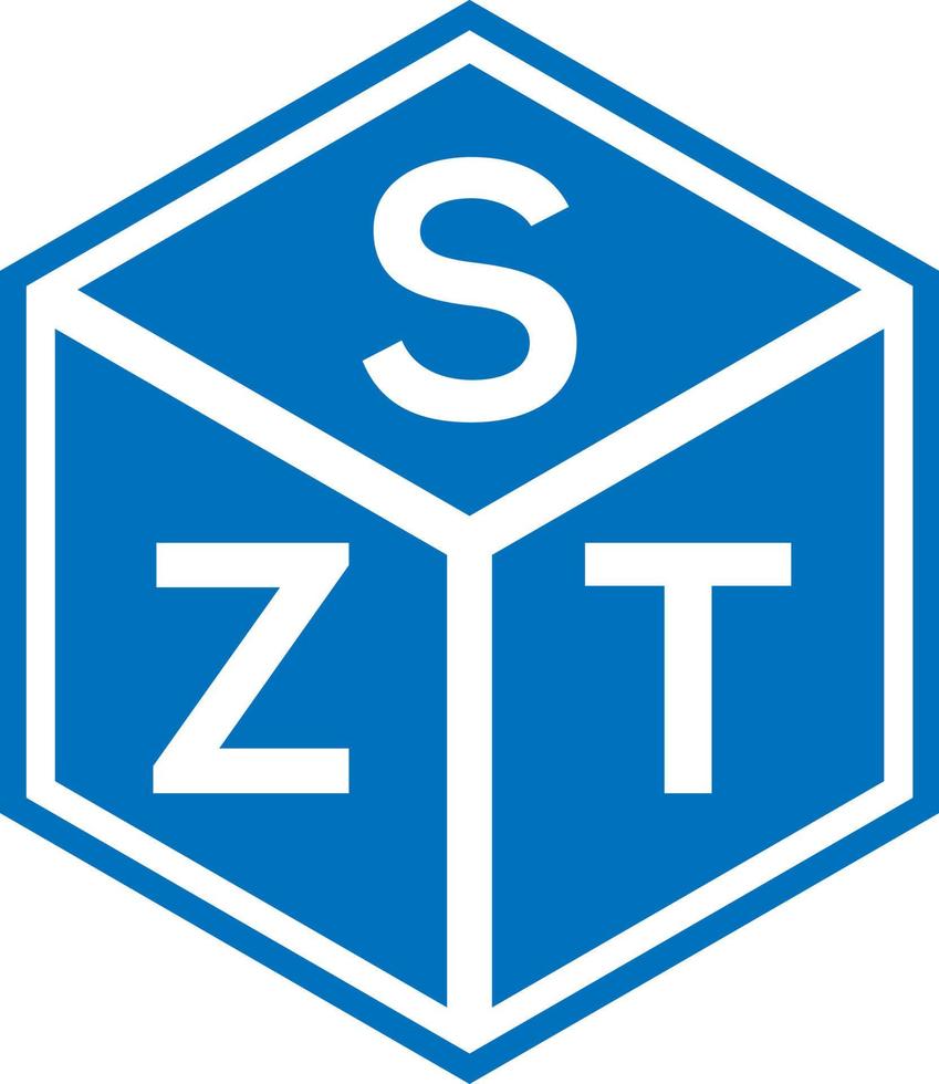 création de logo de lettre szt sur fond noir. concept de logo de lettre initiales créatives szt. conception de lettre szt. vecteur