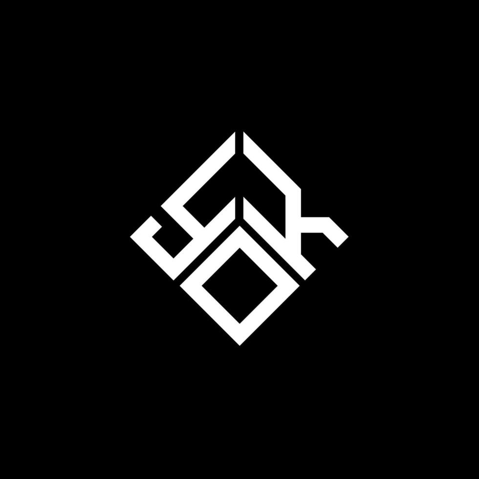 création de logo de lettre yok sur fond noir. concept de logo de lettre initiales créatives yok. conception de lettre yok. vecteur