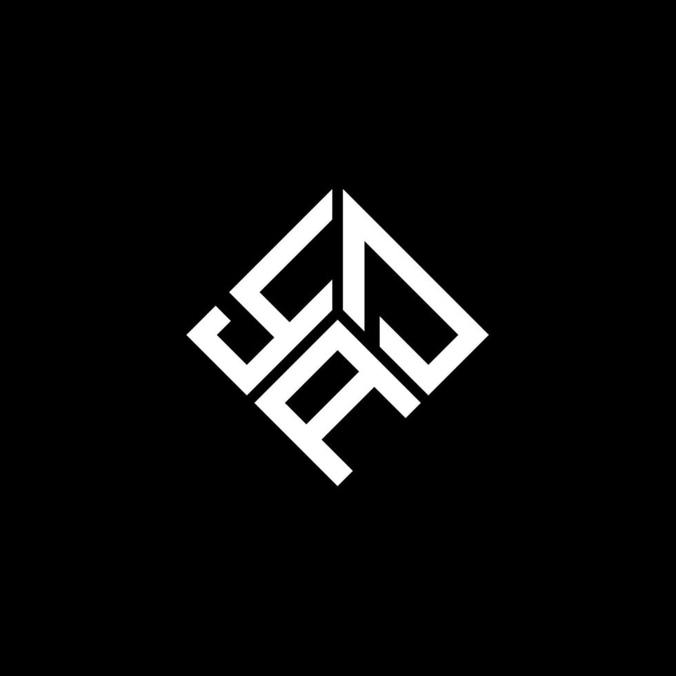 création de logo de lettre yad sur fond noir. concept de logo de lettre initiales créatives yad. conception de lettre yad. vecteur
