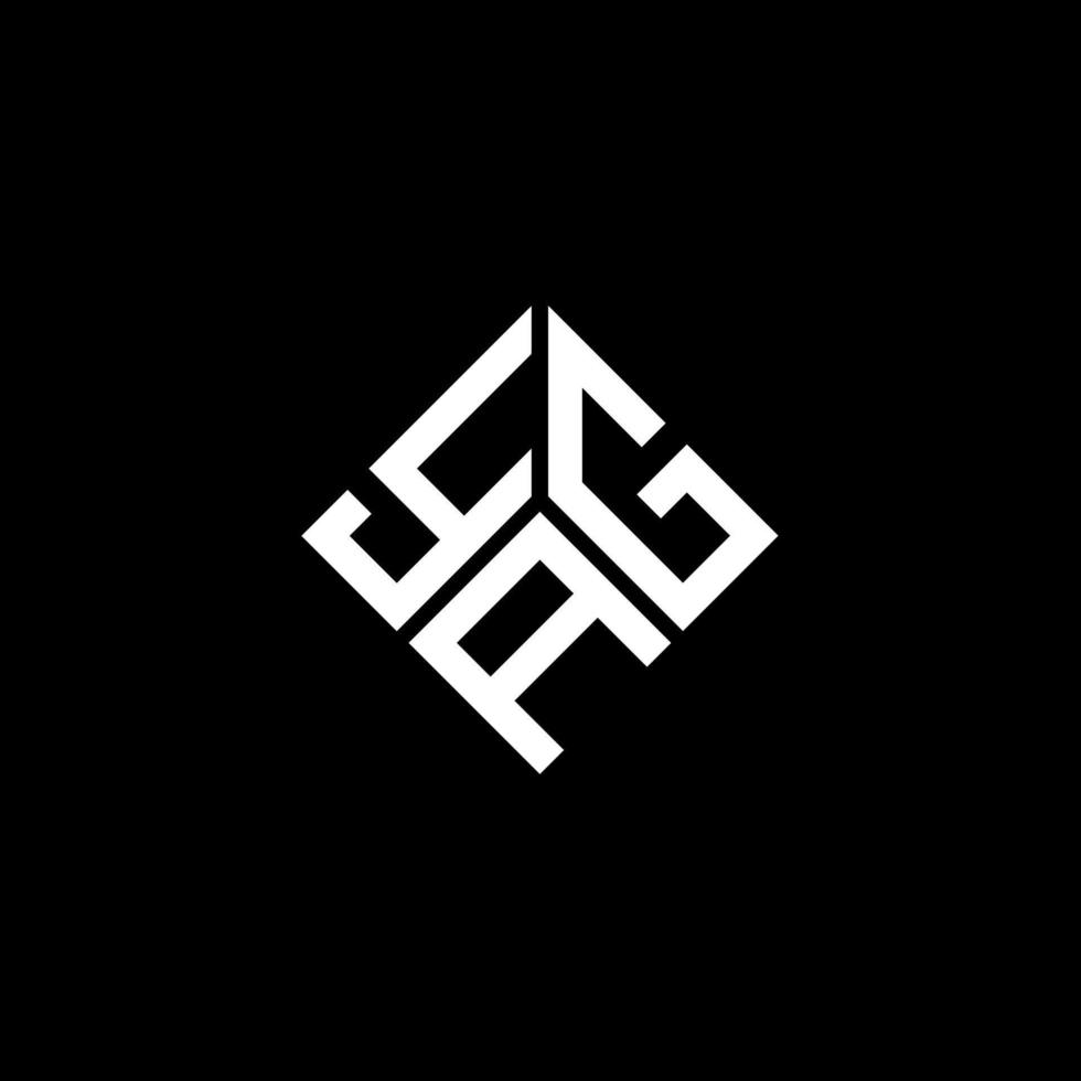 création de logo de lettre yag sur fond noir. concept de logo de lettre initiales créatives yag. conception de lettre yag. vecteur