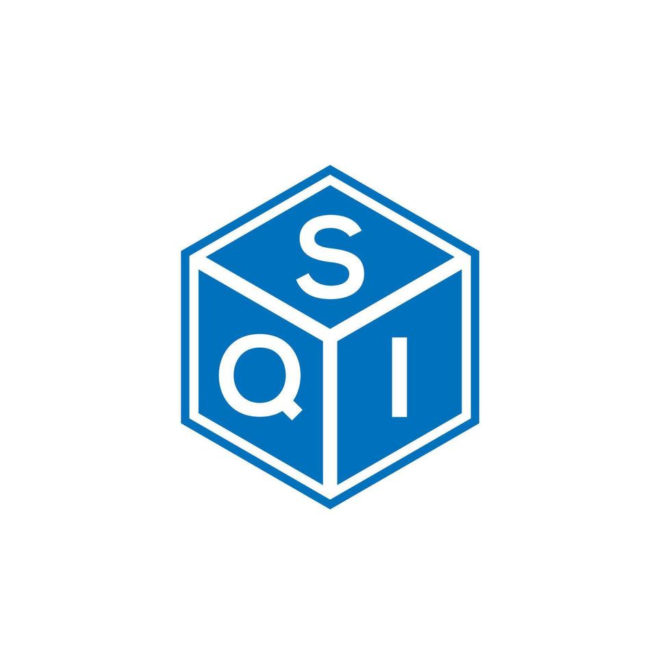 création de logo de lettre sqi sur fond noir. concept de logo de lettre initiales créatives sqi. conception de lettre sqi. vecteur