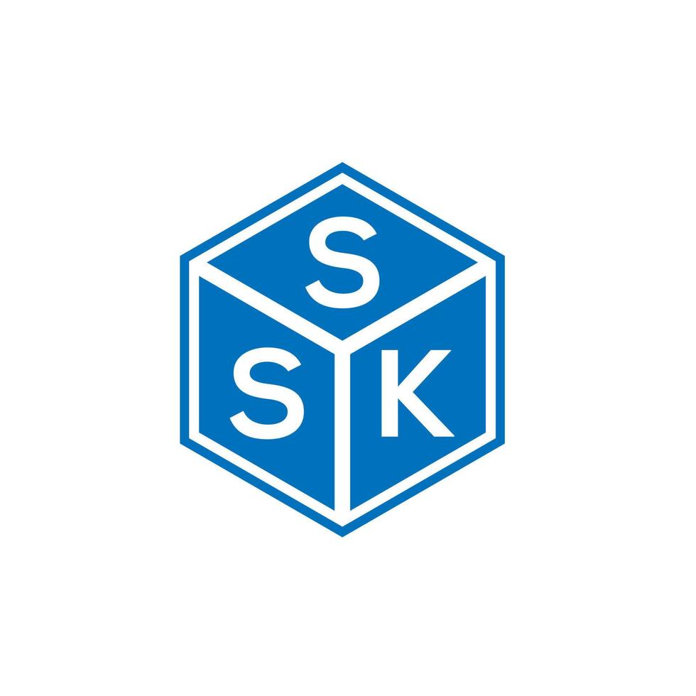 création de logo de lettre ssk sur fond noir. concept de logo de lettre initiales créatives ssk. conception de lettre ssk. vecteur