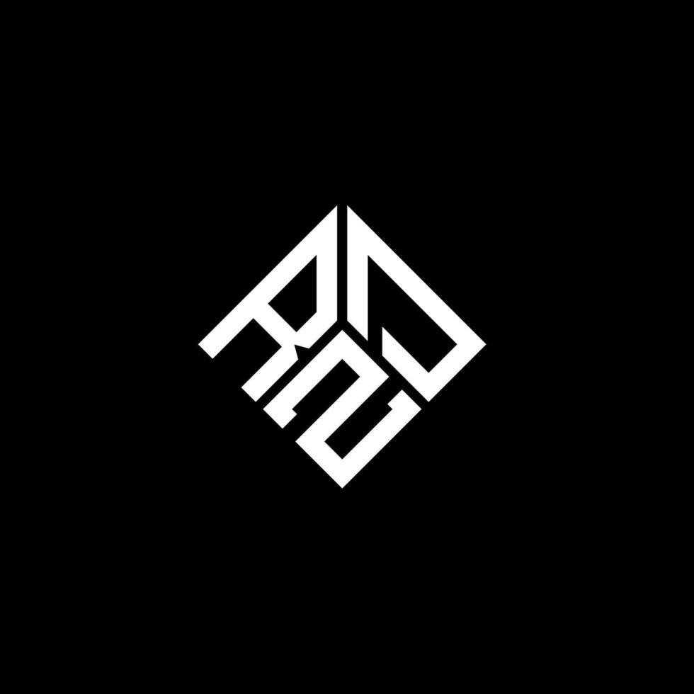 création de logo de lettre rzd sur fond noir. concept de logo de lettre initiales créatives rzd. conception de lettre rzd. vecteur