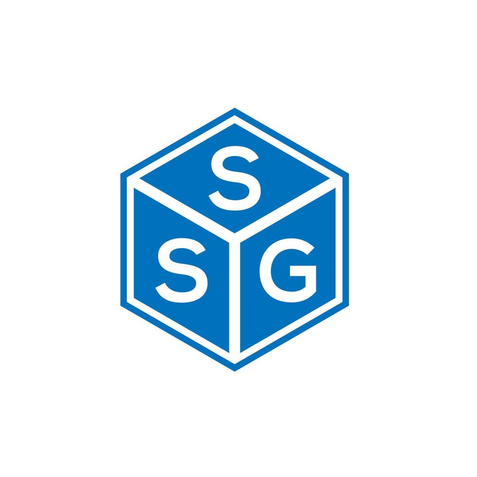 création de logo de lettre ssg sur fond noir. concept de logo de lettre initiales créatives ssg. conception de lettre ssg. vecteur