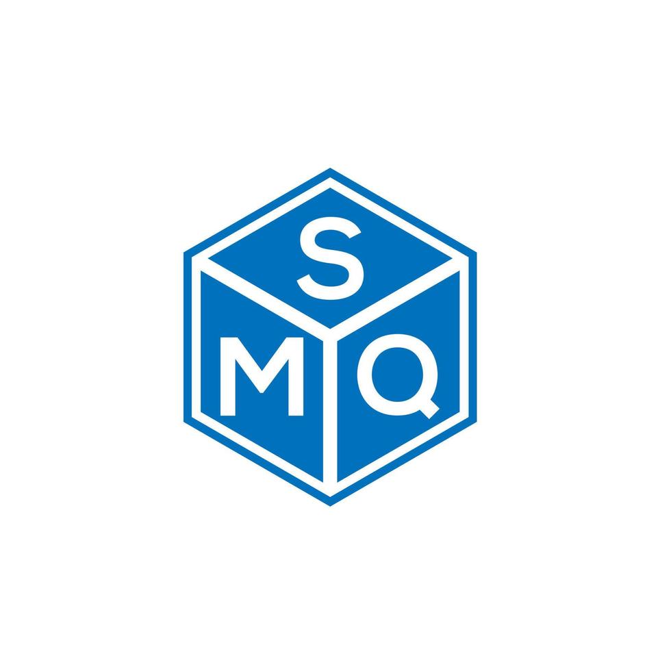 création de logo de lettre smq sur fond noir. concept de logo de lettre initiales créatives smq. conception de lettre smq. vecteur