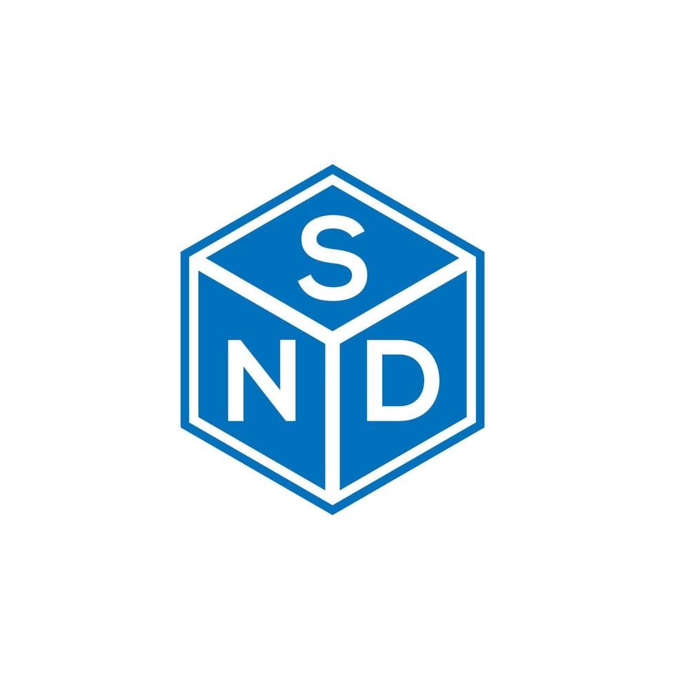 création de logo de lettre snd sur fond noir. concept de logo de lettre initiales créatives snd. conception de lettre snd. vecteur