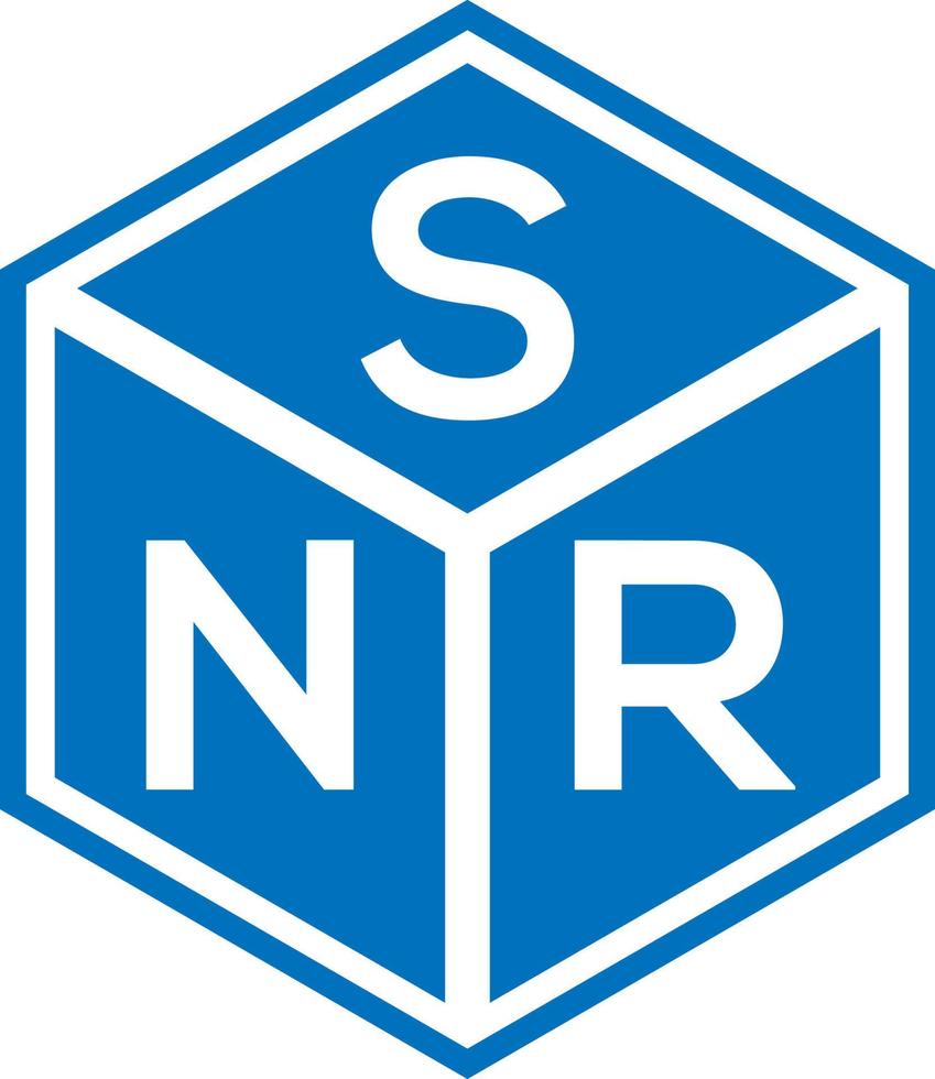 création de logo de lettre snr sur fond noir. concept de logo de lettre initiales créatives snr. conception de lettre snr. vecteur