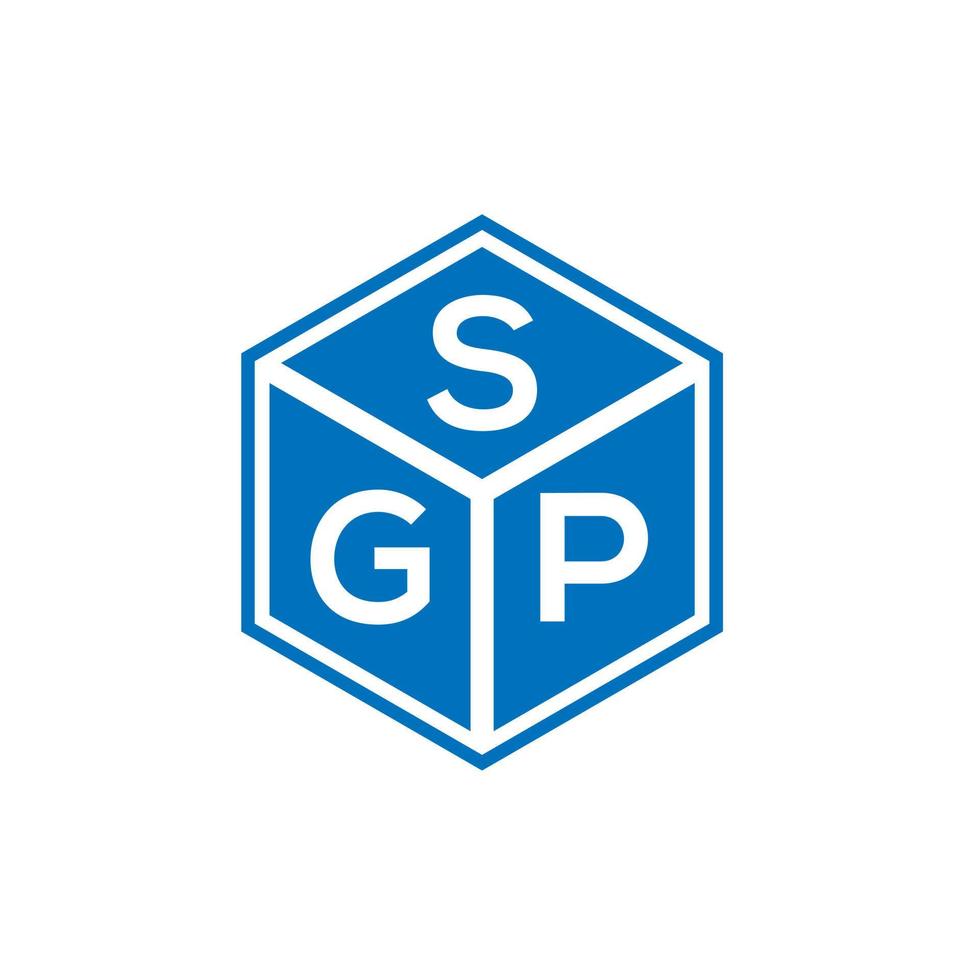 création de logo de lettre sgp sur fond noir. concept de logo de lettre initiales créatives sgp. conception de lettre sgp. vecteur