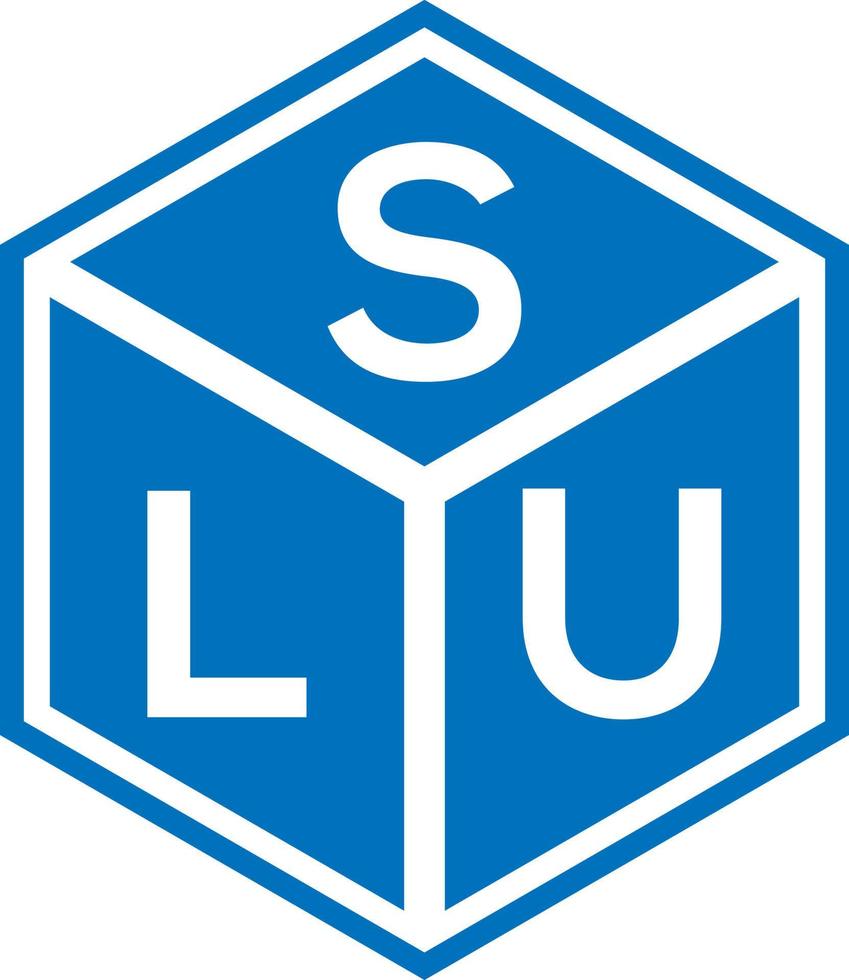 création de logo de lettre slu sur fond noir. concept de logo de lettre initiales créatives slu. conception de lettre slu. vecteur