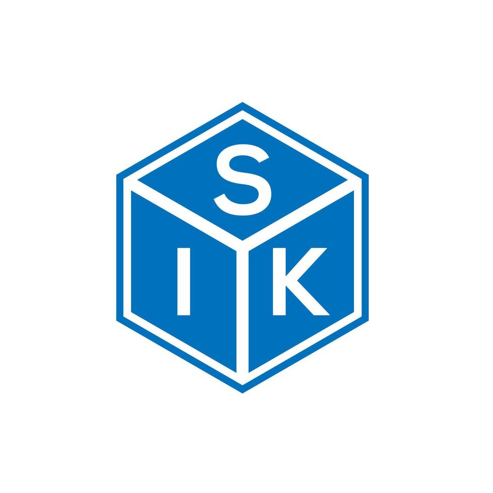 création de logo de lettre sik sur fond noir. concept de logo de lettre initiales créatives sik. conception de lettre sik. vecteur