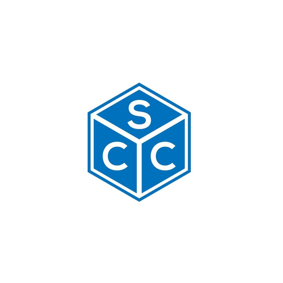 création de logo de lettre scc sur fond noir. concept de logo de lettre initiales créatives scc. conception de lettre scc. vecteur