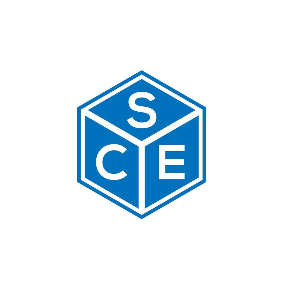 création de logo de lettre sce sur fond noir. concept de logo de lettre initiales créatives sce. conception de lettre sce. vecteur