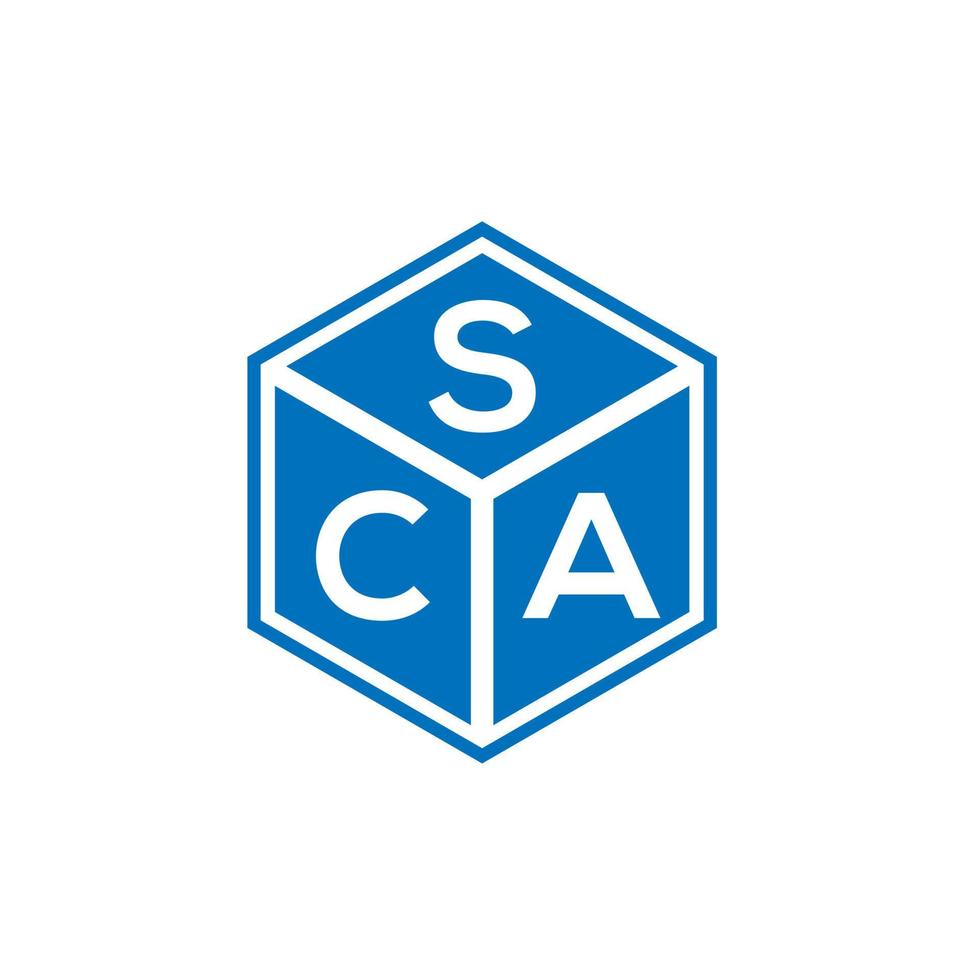 création de logo de lettre sca sur fond noir. concept de logo de lettre initiales créatives sca. conception de lettre sca. vecteur