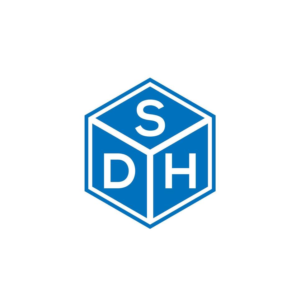 création de logo de lettre sdh sur fond noir. concept de logo de lettre initiales créatives sdh. conception de lettre sdh. vecteur