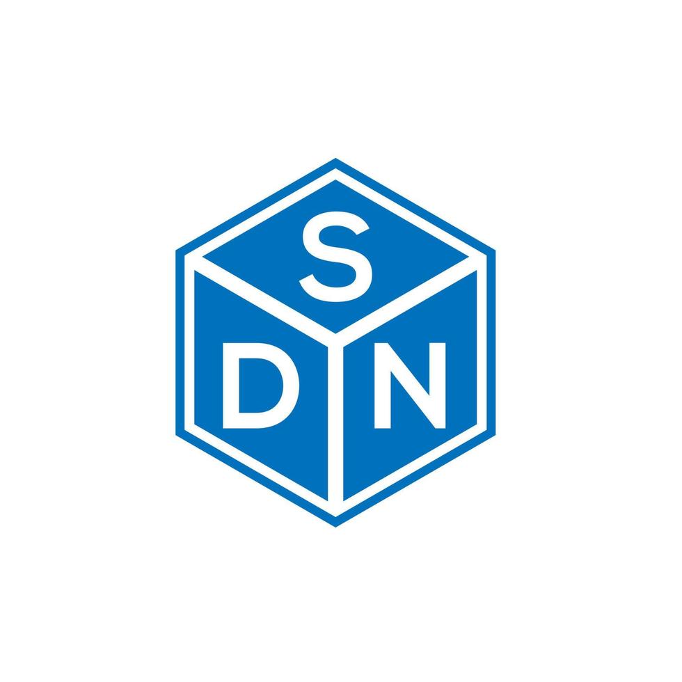 création de logo de lettre sdn sur fond noir. concept de logo de lettre initiales créatives sdn. conception de lettre sdn. vecteur