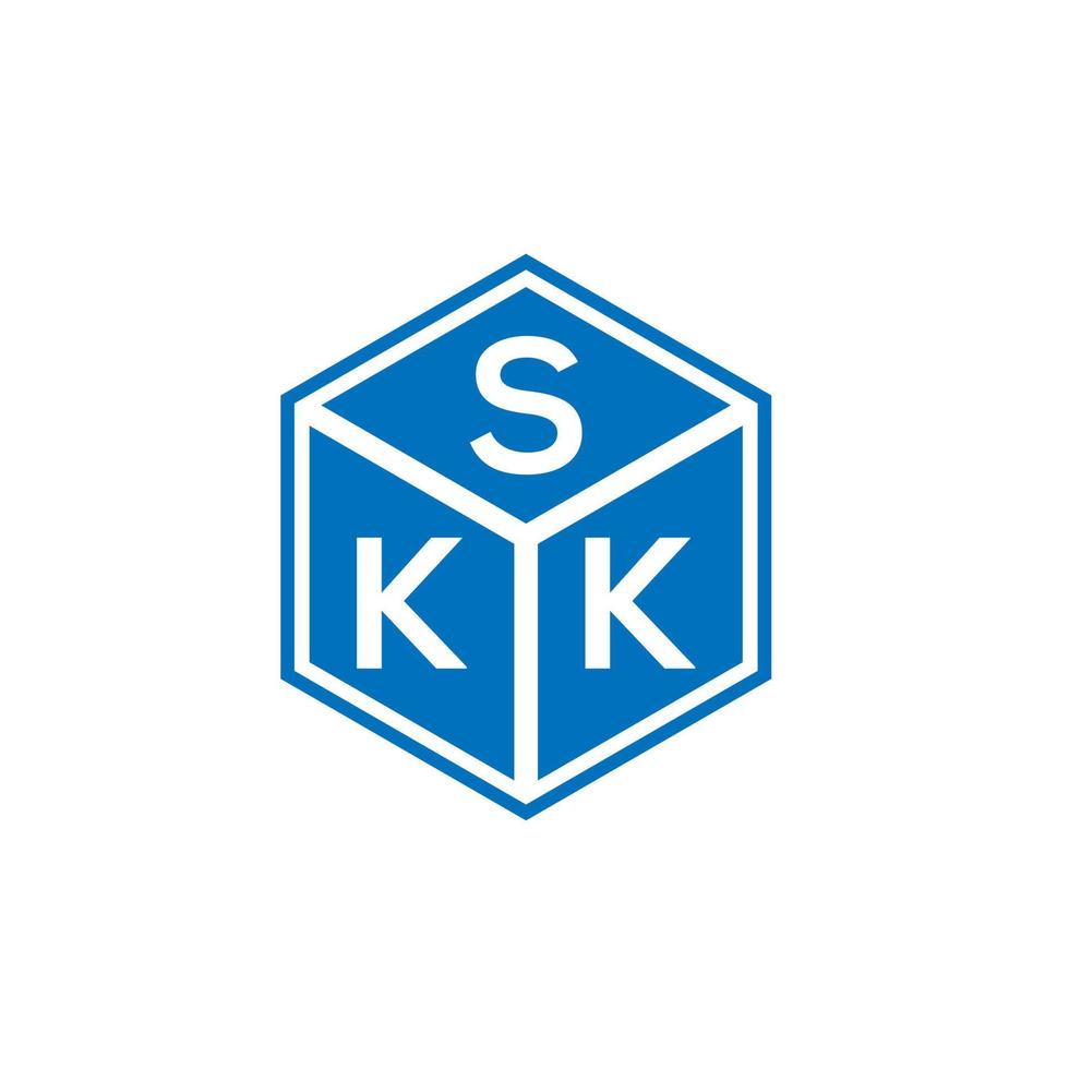 création de logo de lettre skk sur fond noir. concept de logo de lettre initiales créatives skk. conception de lettre skk. vecteur